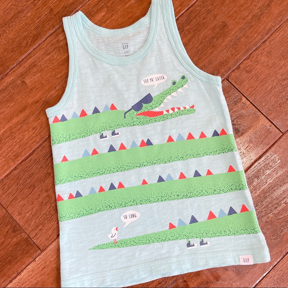 Gap Kids Baby Blue Alligator Tank Size 4t